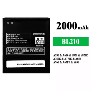 Pin BL210 Thích hợp cho Lenovo A536/A606/S820/S820E/A750E/A770E/A656/A766/A658T/S650
