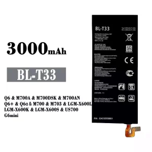 Pin BL-T33 Thích hợp cho LG Q6 /Q6+ /Q6a /G6mini