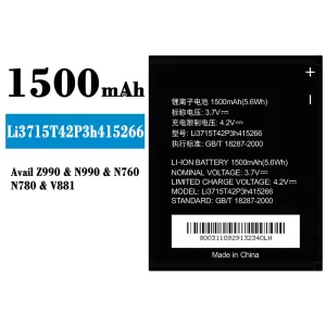 Pin Li3715T42P3h415266 Thích hợp cho ZTE Avail Z990/N990/N760/N780/V881